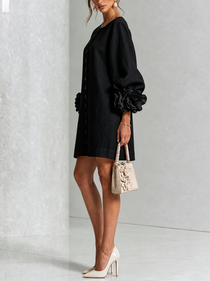 FLORENCE | FLORAL BUTTON-FRONT MINI DRESS