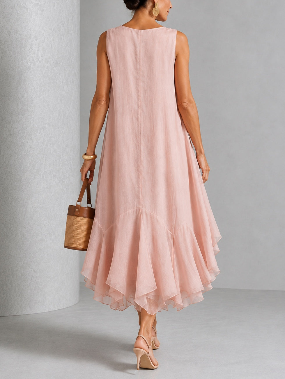DELI | RUFFLED CHIFFON MAXI DRESS