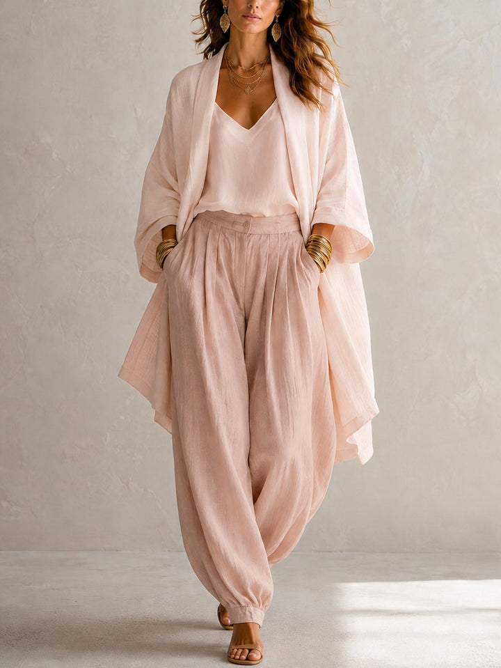 VALERIE | FLOWING THREE-PIECE PINK SET