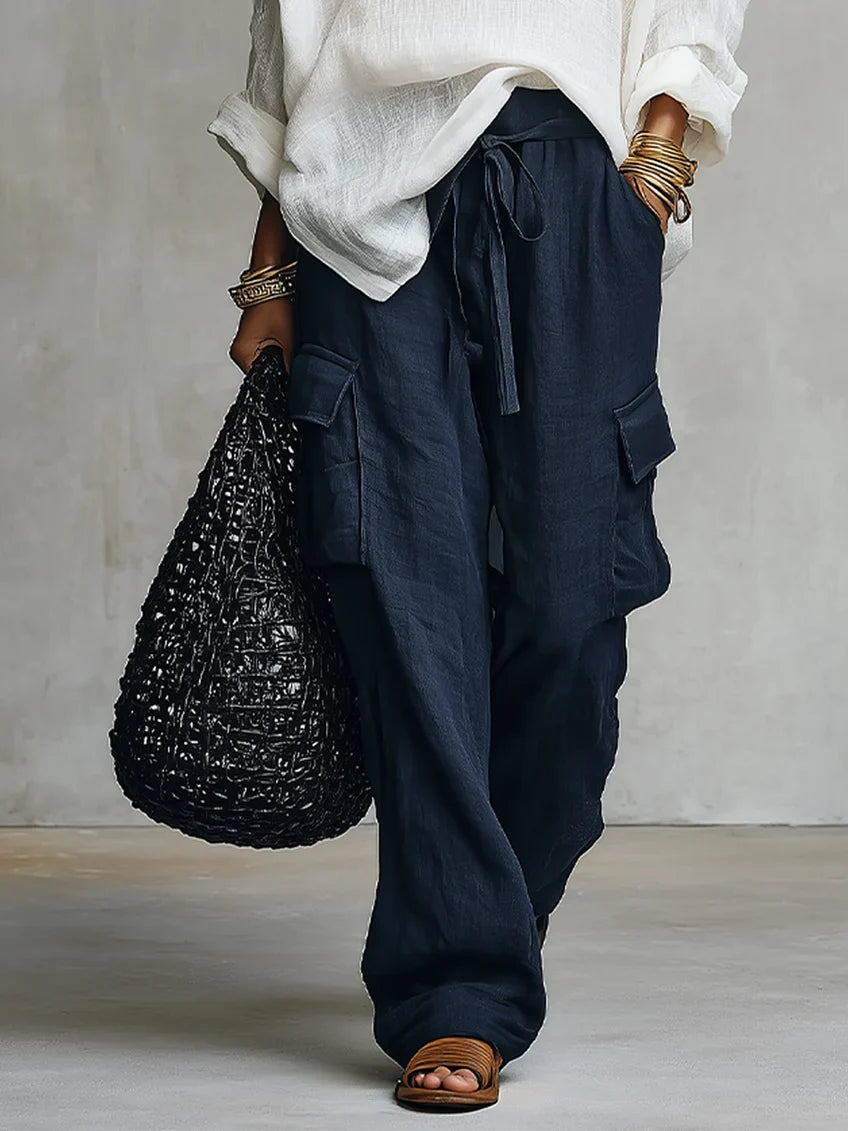 ELIANA | LINEN BLOUSE &amp; WIDE-LEG PANTS SET