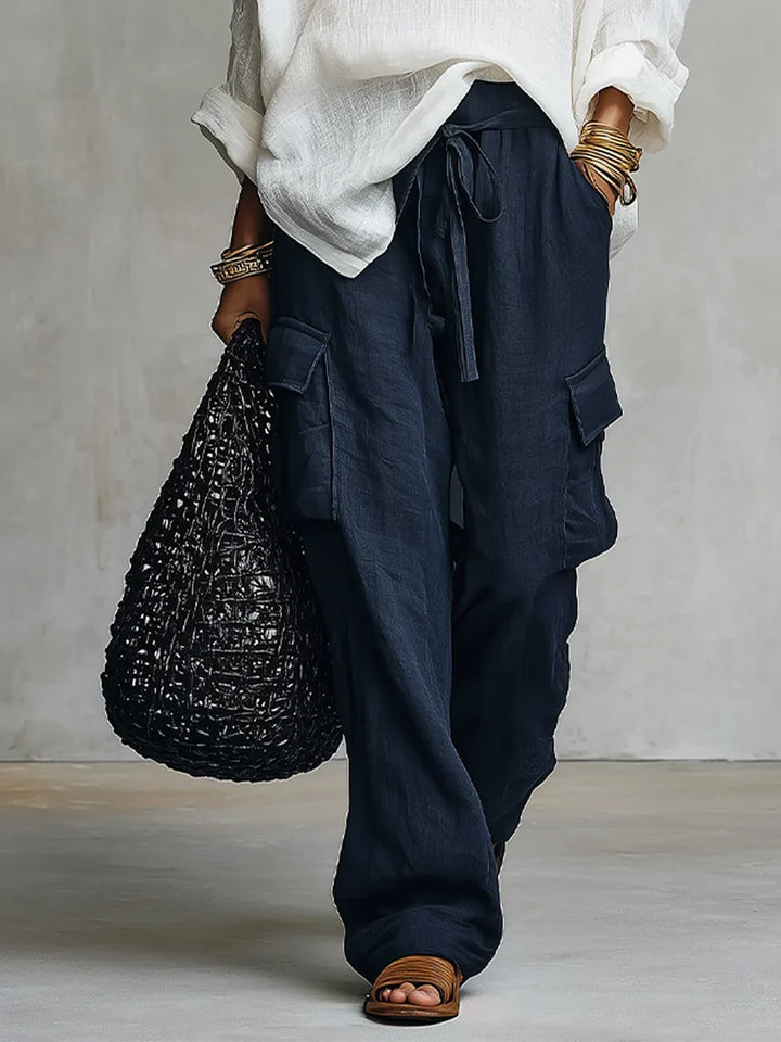 ELIANA | LINEN BLOUSE &amp; WIDE-LEG PANTS SET