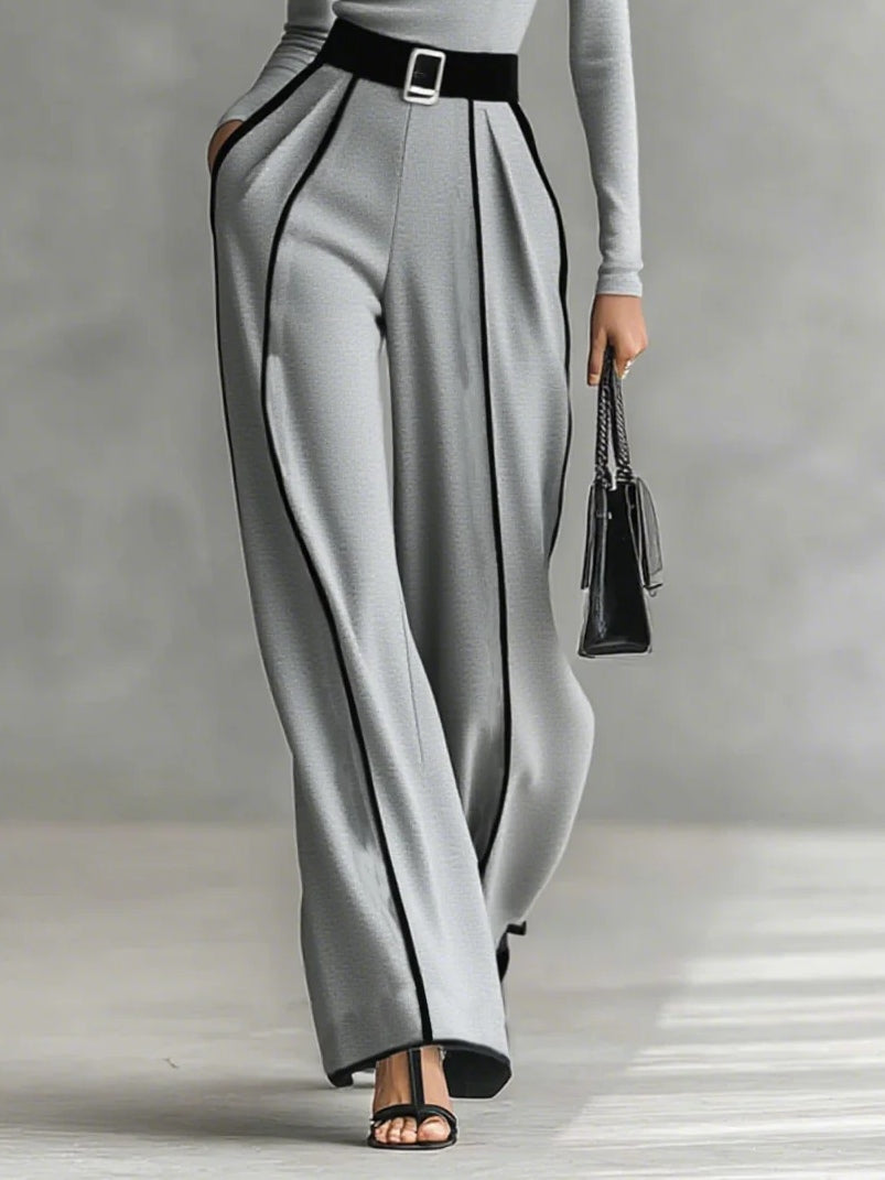 ELORA | HIGH-NECK TOP &amp; WIDE-LEG PANTS SET