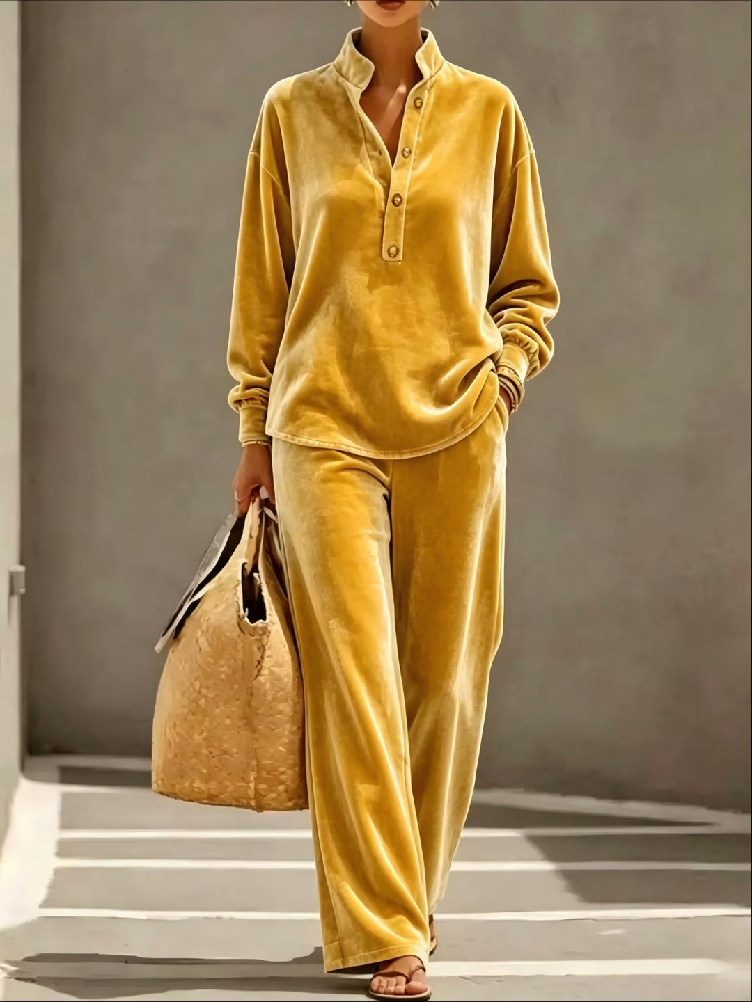 AMELIE | BUTTON-FRONT TOP AND TROUSER SET