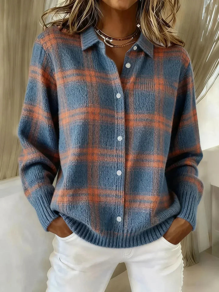 ANNA | PLAID VINTAGE-INSPIRED KNIT CARDIGAN