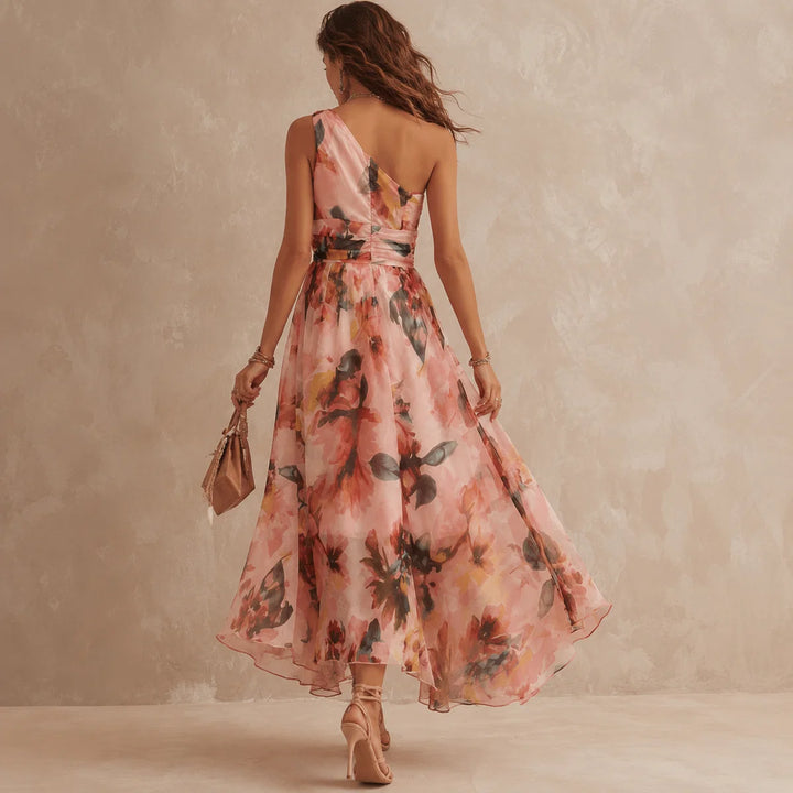 AURORA | ONE-SHOULDER FLORAL MAXI DRESS
