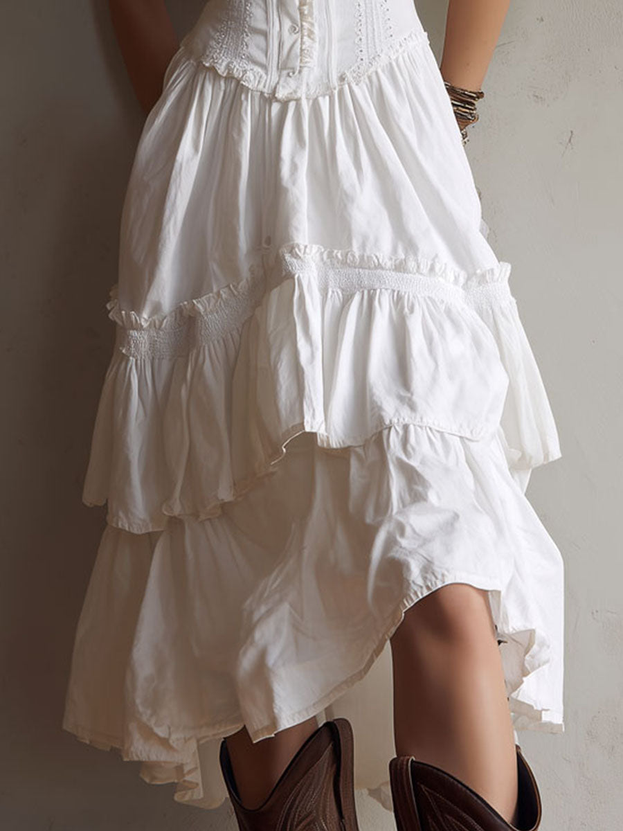 ELARA | BOHO CORSET MIDI DRESS