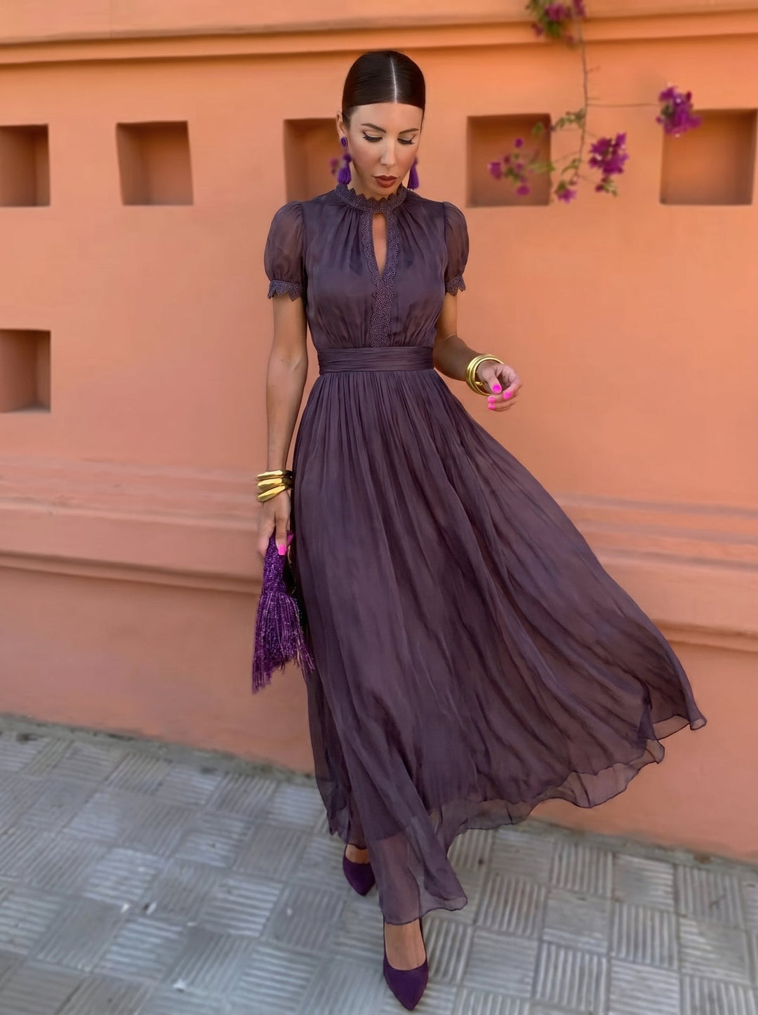 CAYETANA | FLOWING CHIFFON LONG DRESS