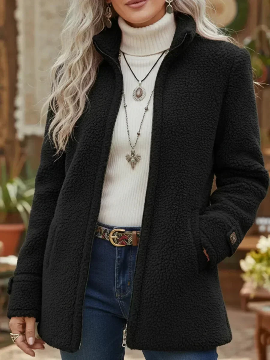 CARISSA | LAMBSWOOL-FEEL FULL-ZIP STAND-COLLAR JACKET
