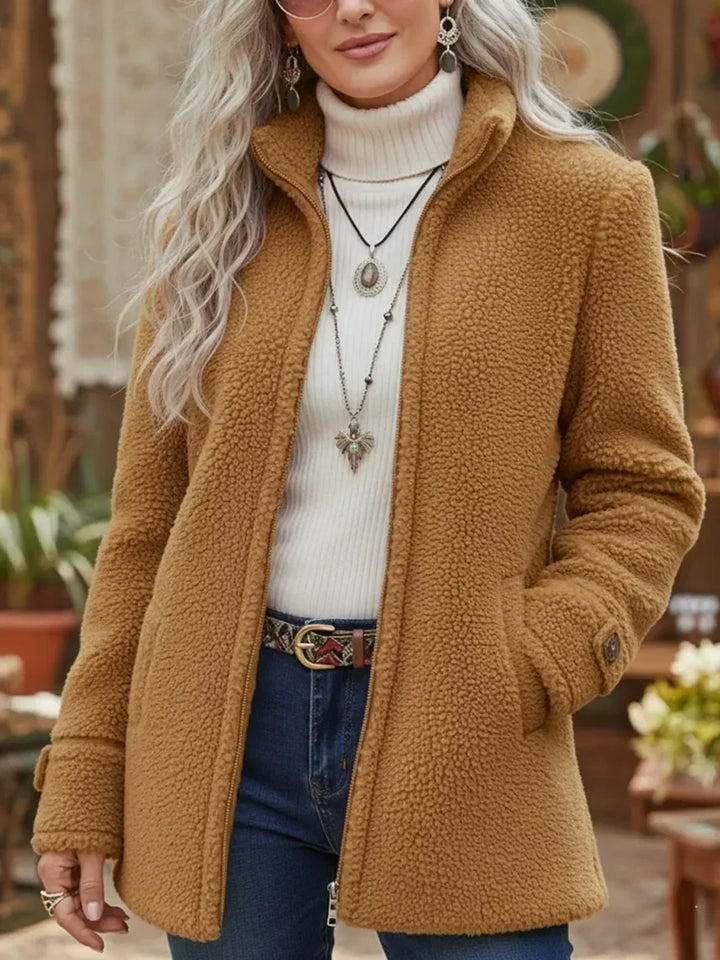 CARISSA | LAMBSWOOL-FEEL FULL-ZIP STAND-COLLAR JACKET