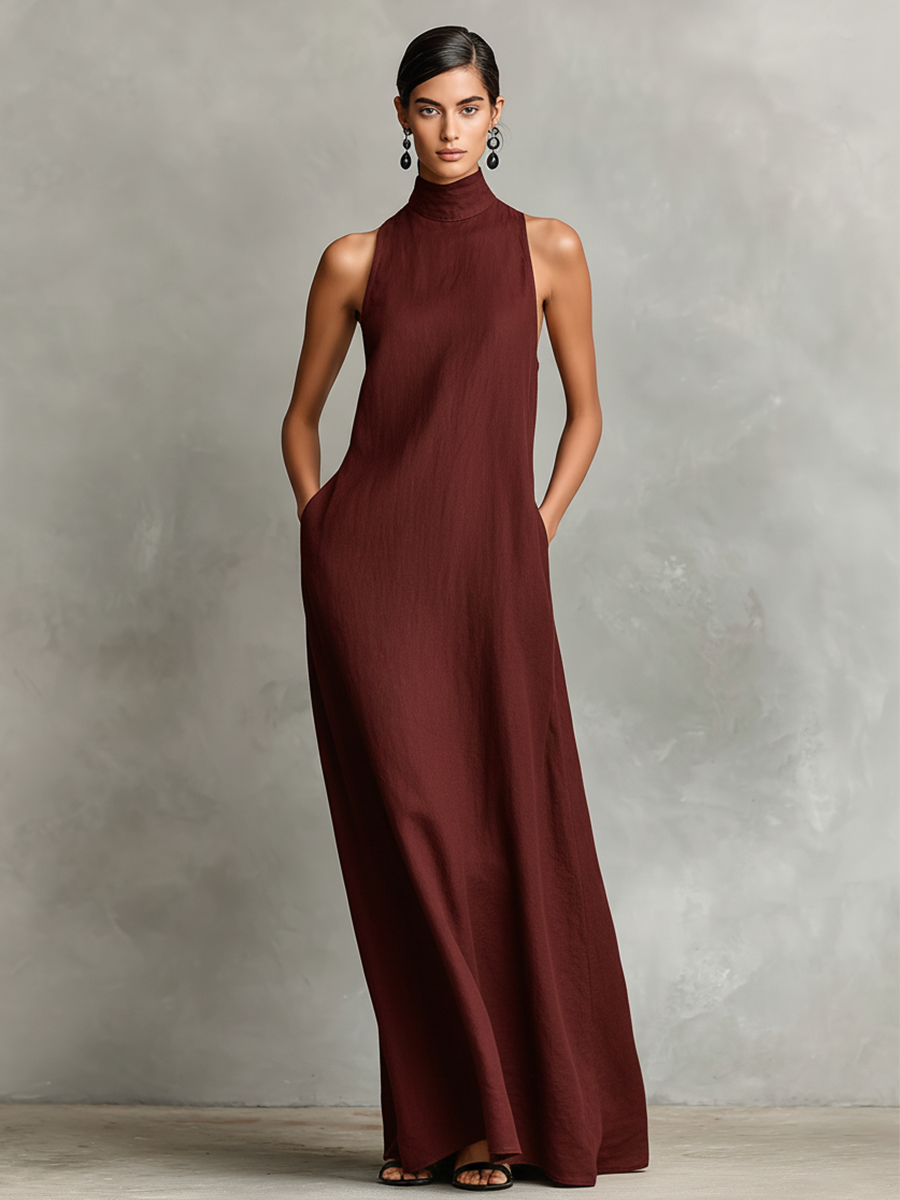 ESTELLE | SLEEVELESS FLUID MAXI DRESS