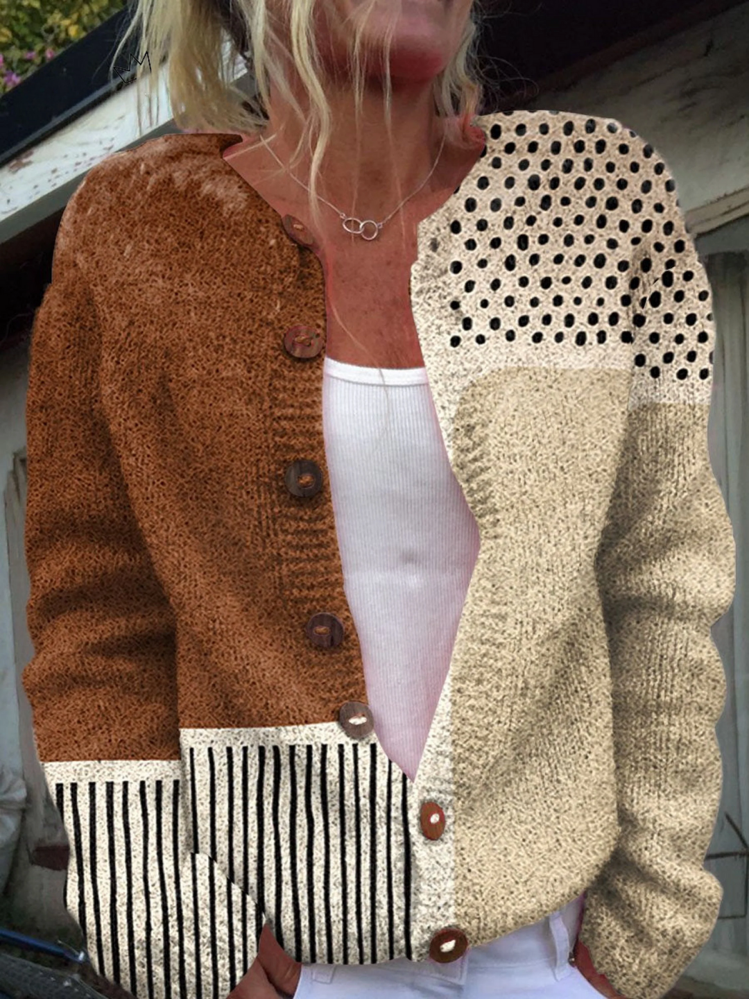 ELOISE | VINTAGE PATCHWORK KNIT CARDIGAN