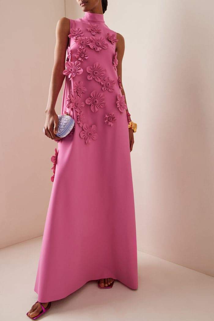 ADELINE | FLORAL APPLIQUÉ MAXI DRESS