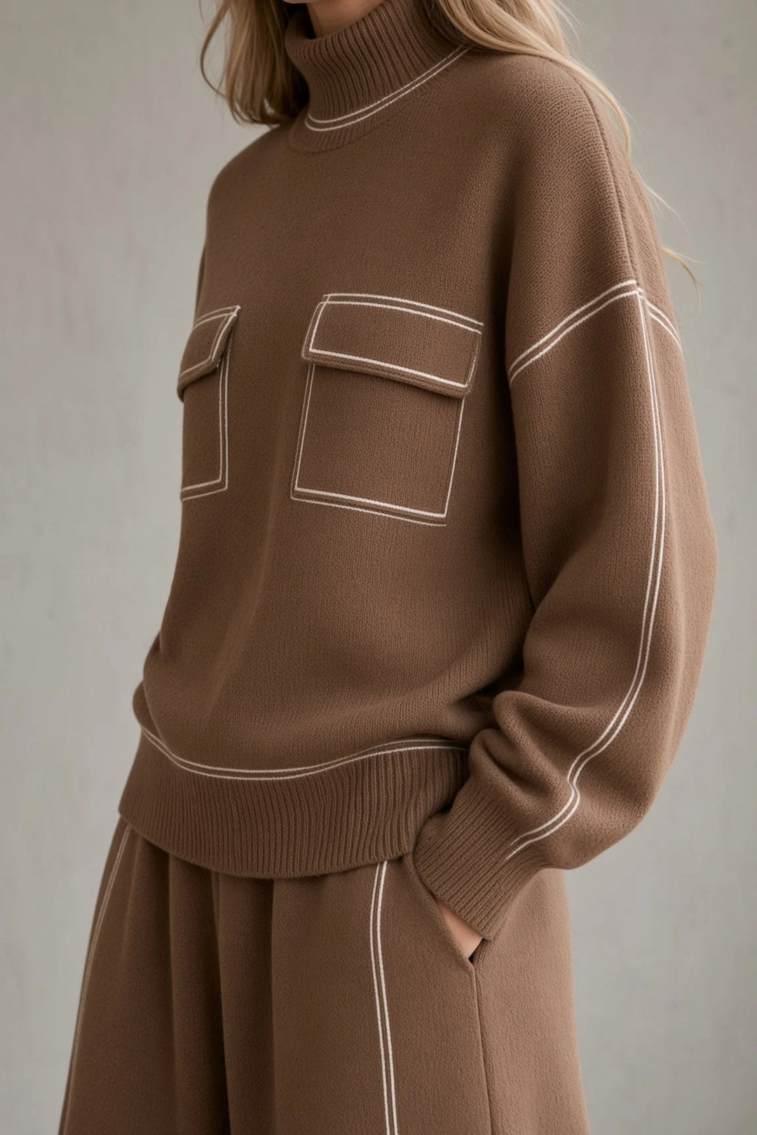 NATALIE | SIGNATURE CONTRAST-STITCH TWO-PIECE SET