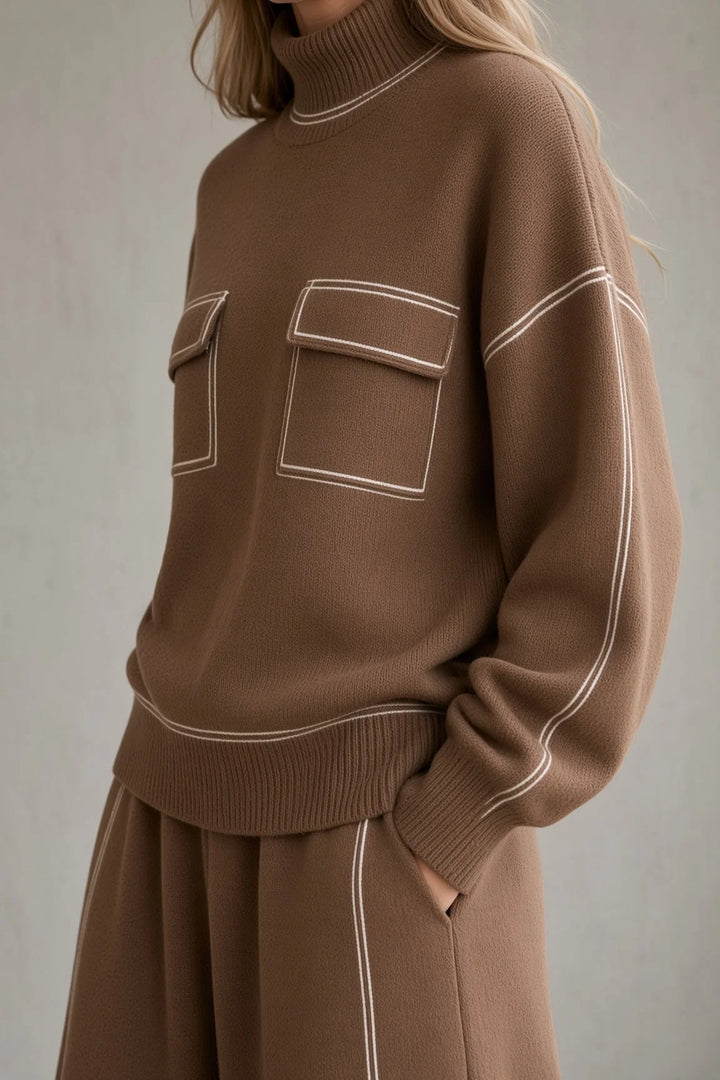 NATALIE | SIGNATURE CONTRAST-STITCH TWO-PIECE SET