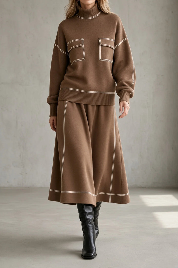 NATALIE | SIGNATURE CONTRAST-STITCH TWO-PIECE SET
