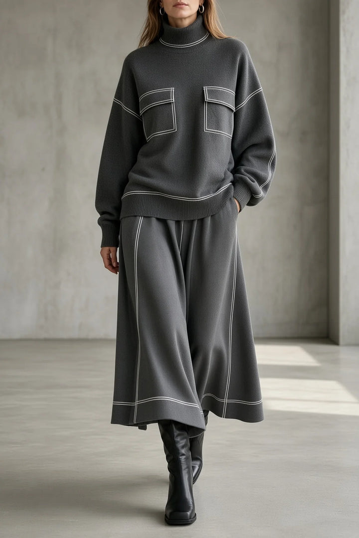NATALIE | SIGNATURE CONTRAST-STITCH TWO-PIECE SET