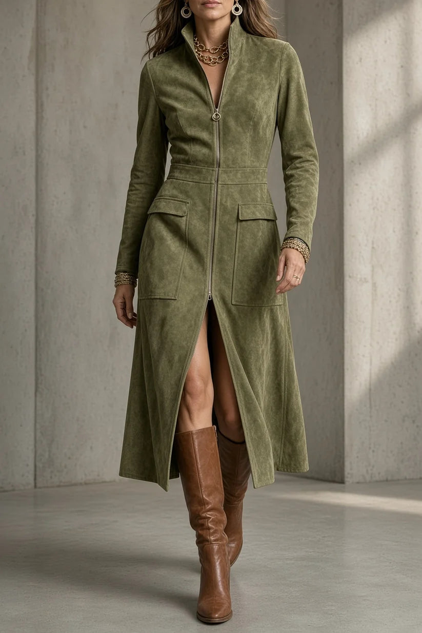 NATALIE | VINTAGE ZIP-FRONT MAXI DRESS
