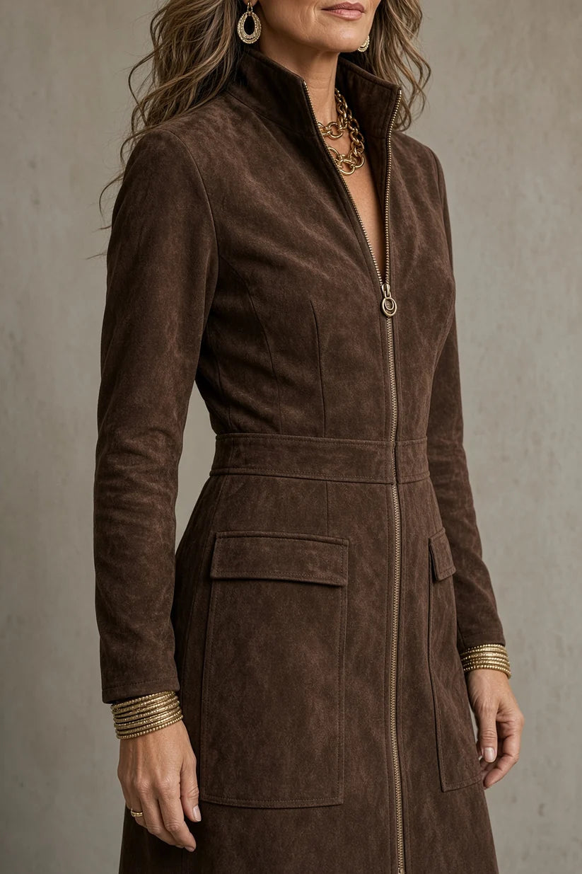 NATALIE | VINTAGE ZIP-FRONT MAXI DRESS