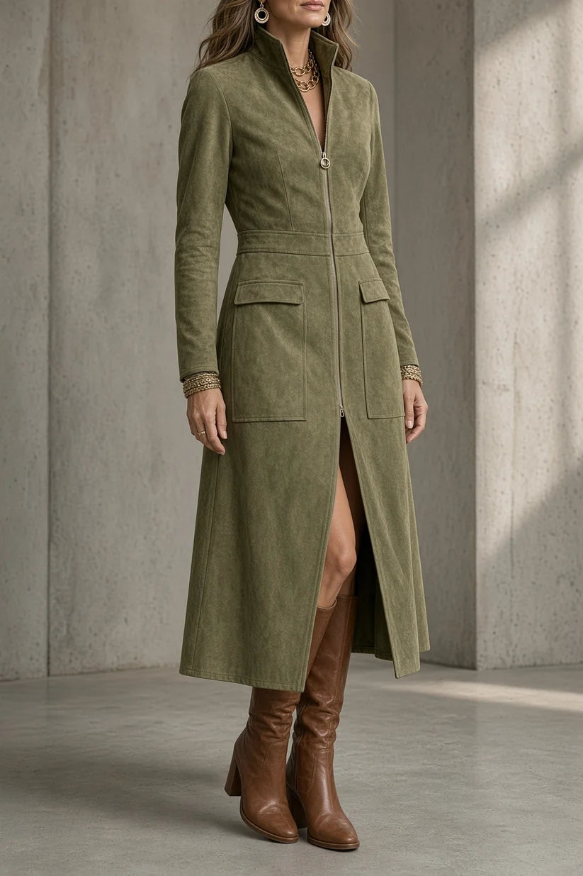 NATALIE | VINTAGE ZIP-FRONT MAXI DRESS