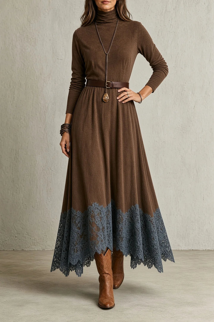 ABIGAIL | LACE-HEM FLOWING MAXI DRESS