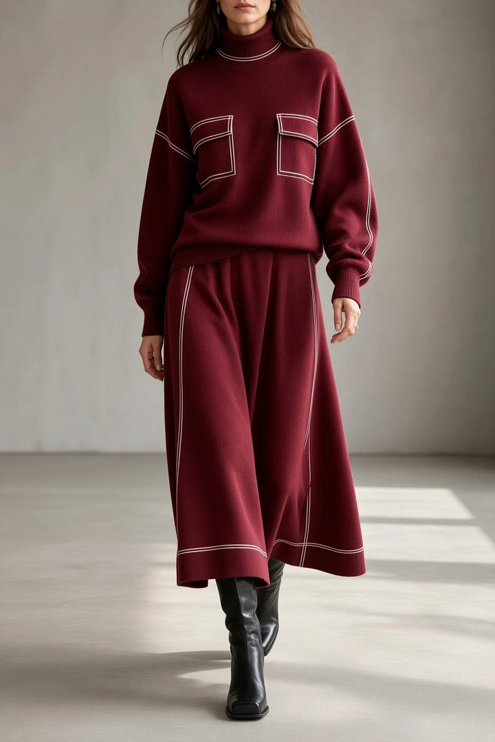 NATALIE | SIGNATURE CONTRAST-STITCH TWO-PIECE SET