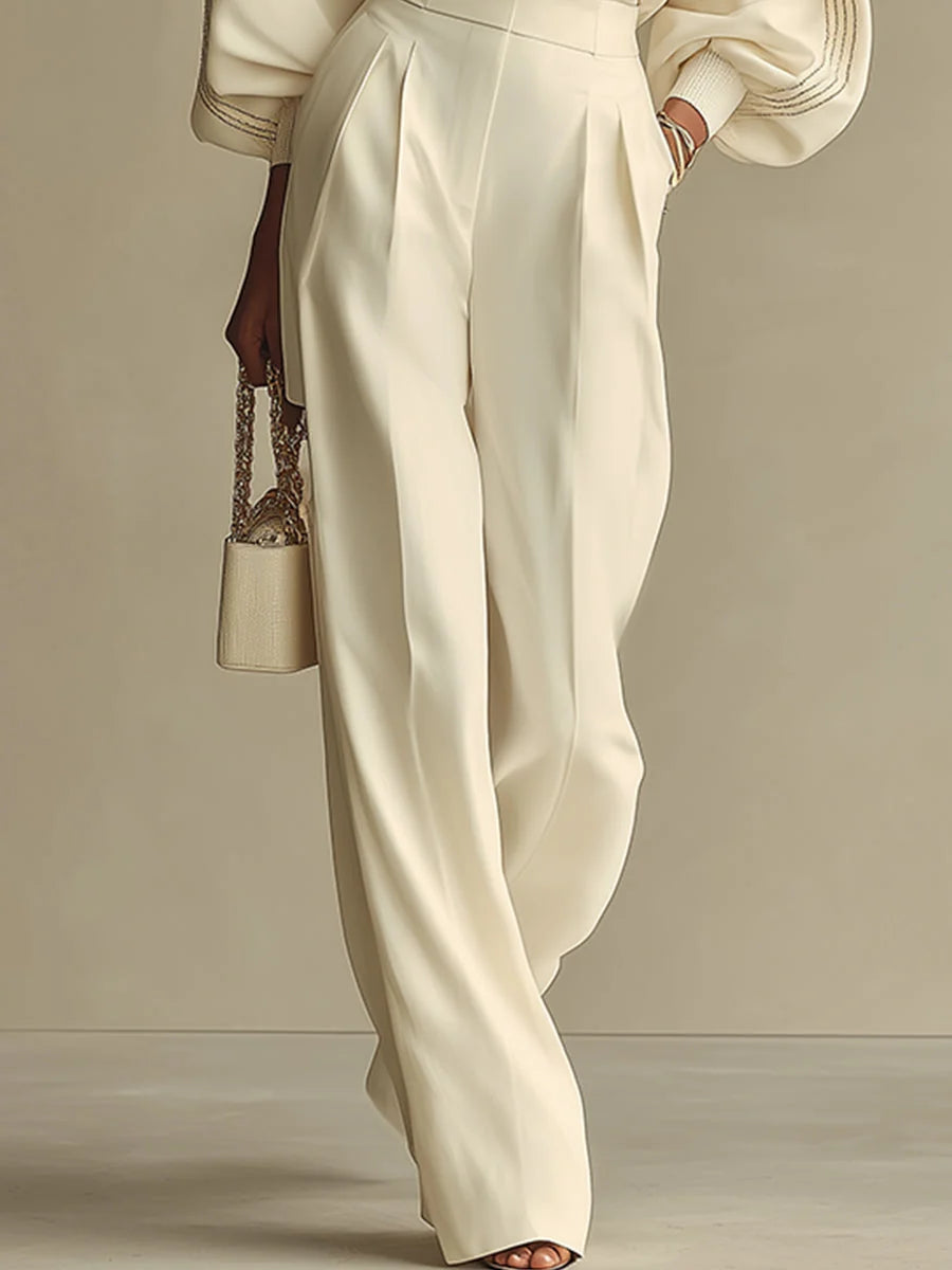 HANNAH | RIBBED TOP &amp; WIDE-LEG PANTS SET