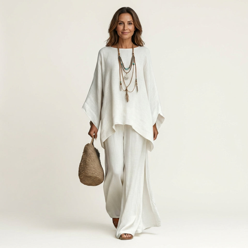 MAJOLIE | LINEN-BLEND TWO-PIECE SET