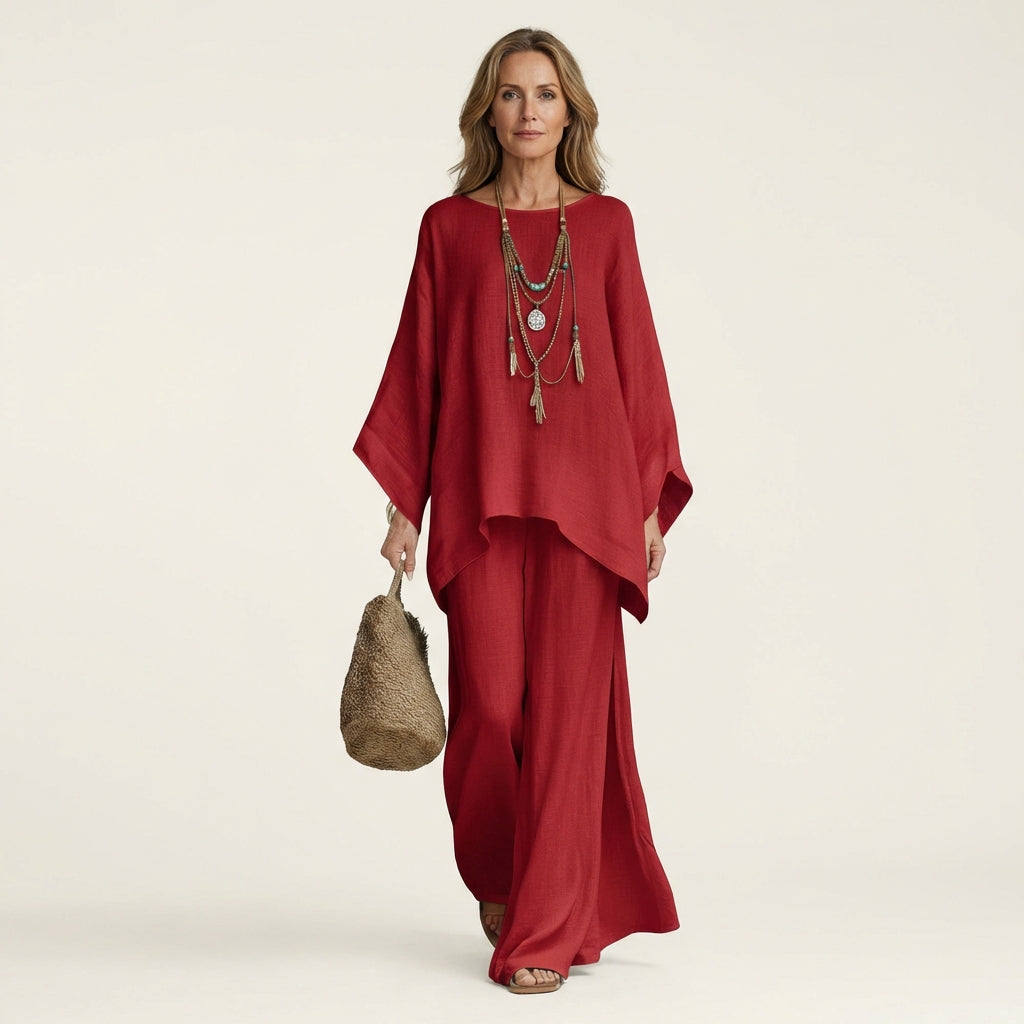 MAJOLIE | LINEN-BLEND TWO-PIECE SET