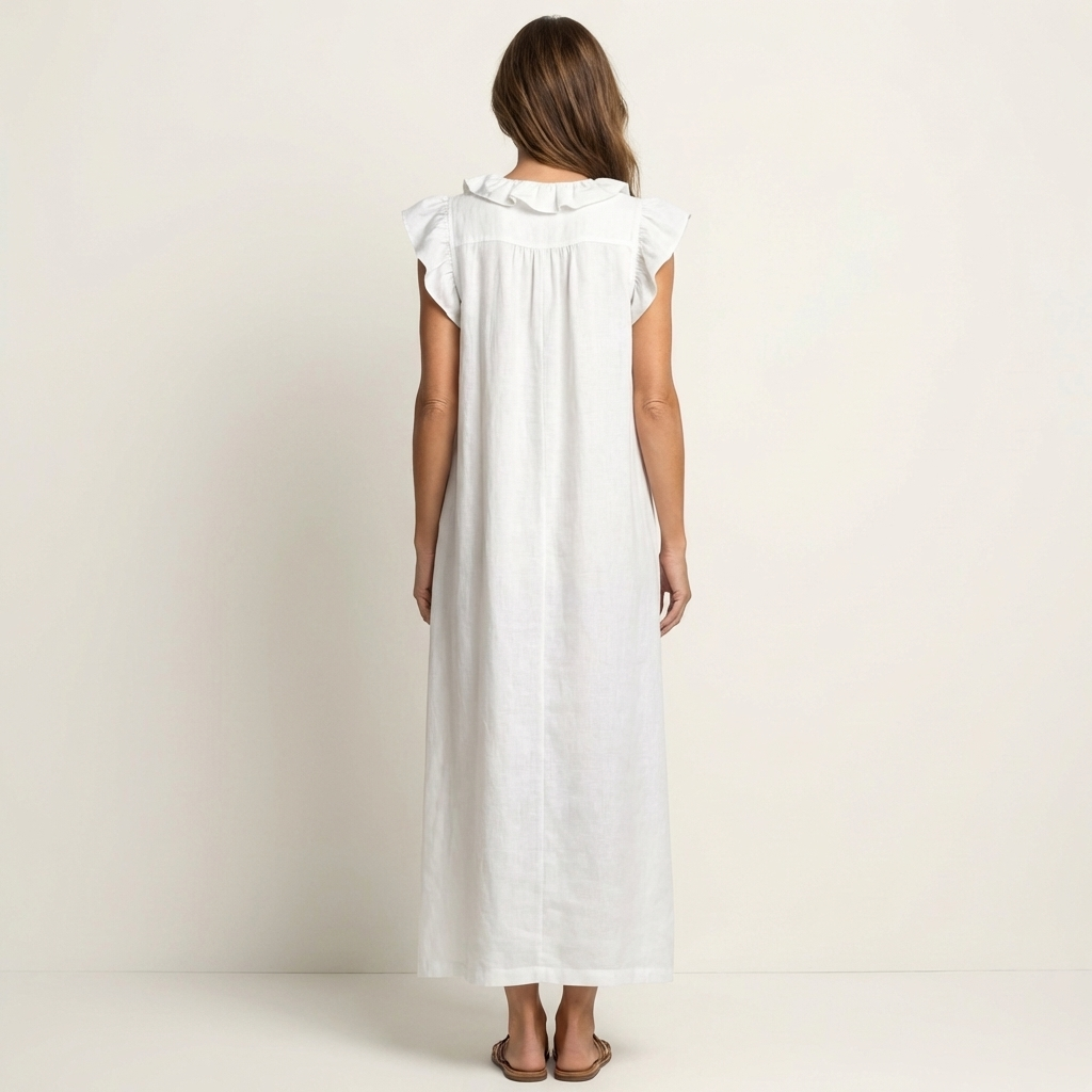 JOSETTE | RUFFLE V-NECK MAXI DRESS