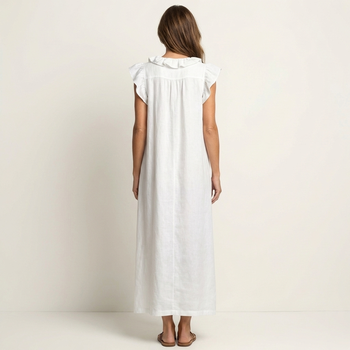 JOSETTE | RUFFLE V-NECK MAXI DRESS