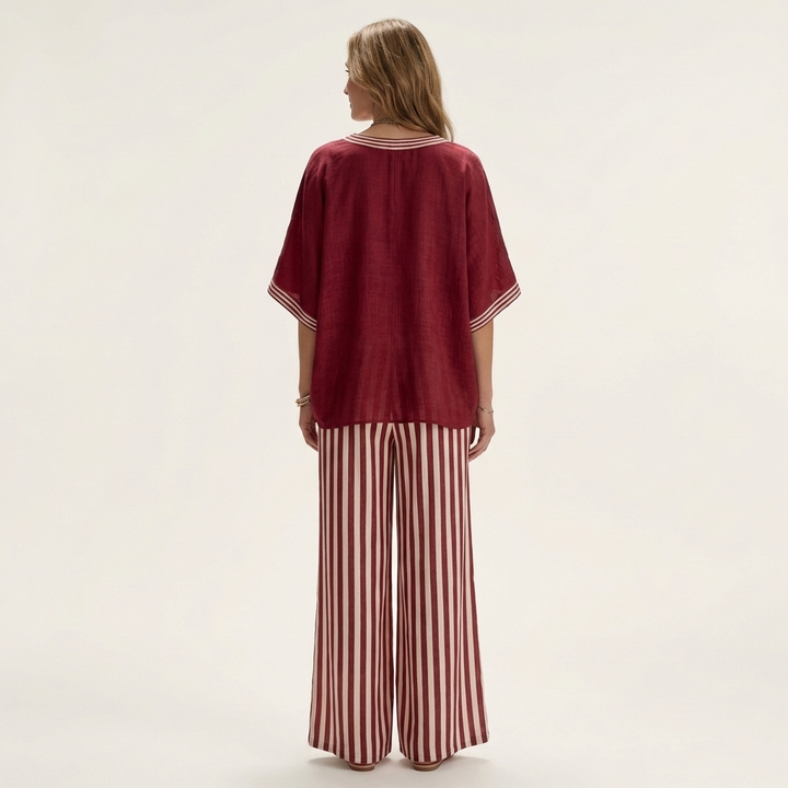 JULIANA | STRIPED LINEN TWO-PIECE SET