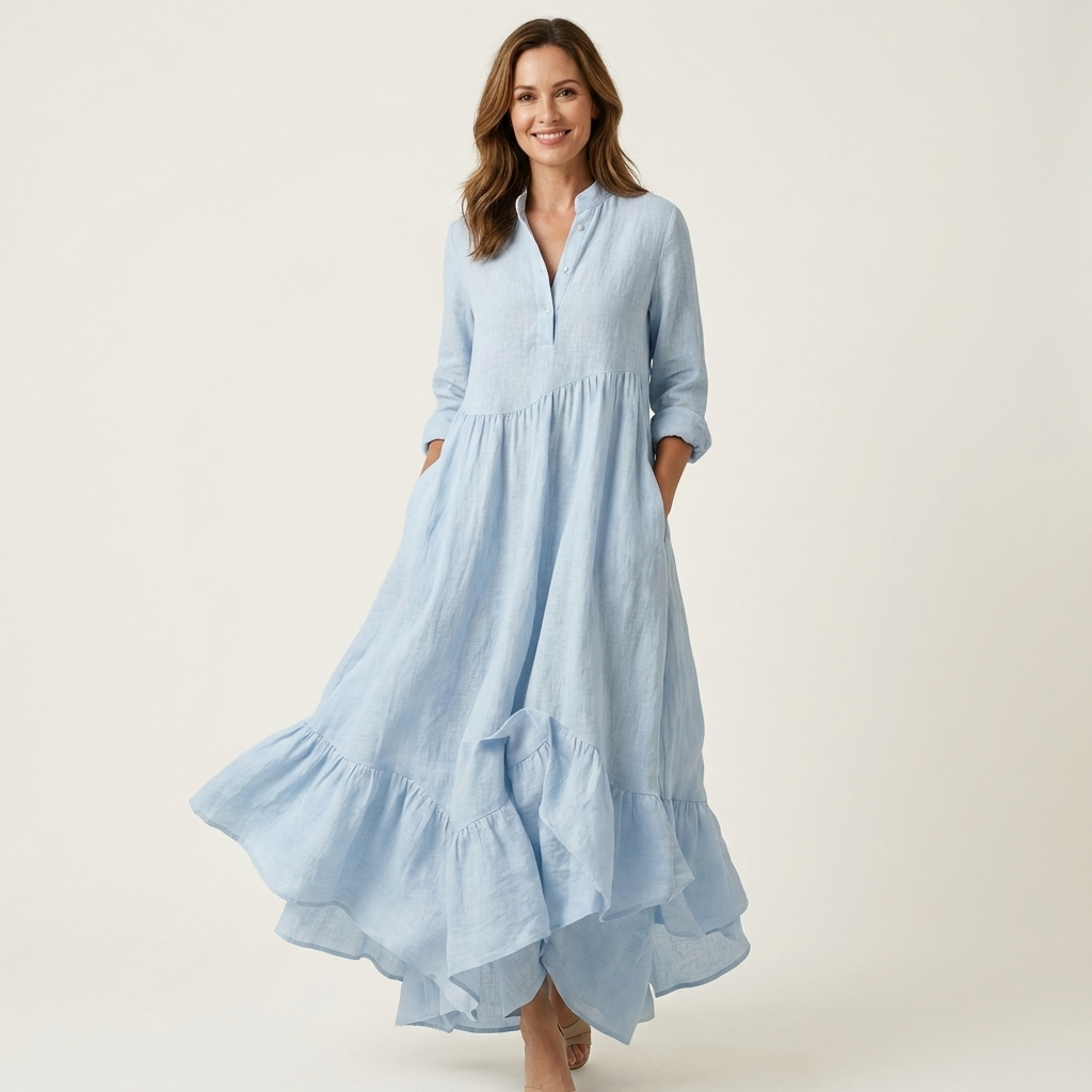 JILANA | RUFFLE HEM MAXI DRESS