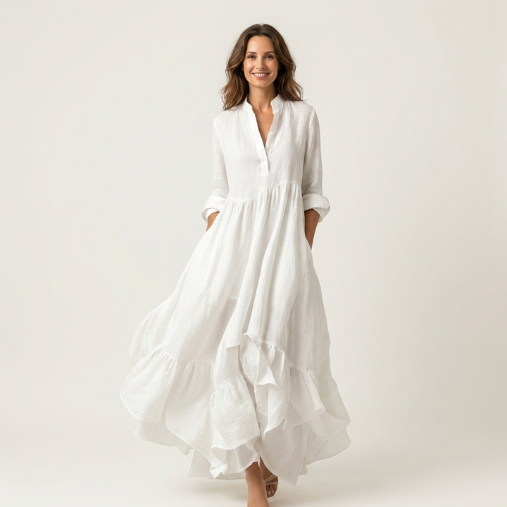 JILANA | RUFFLE HEM MAXI DRESS