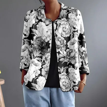 LEONTINA | MONOCHROME PEONY OPEN SHIRT