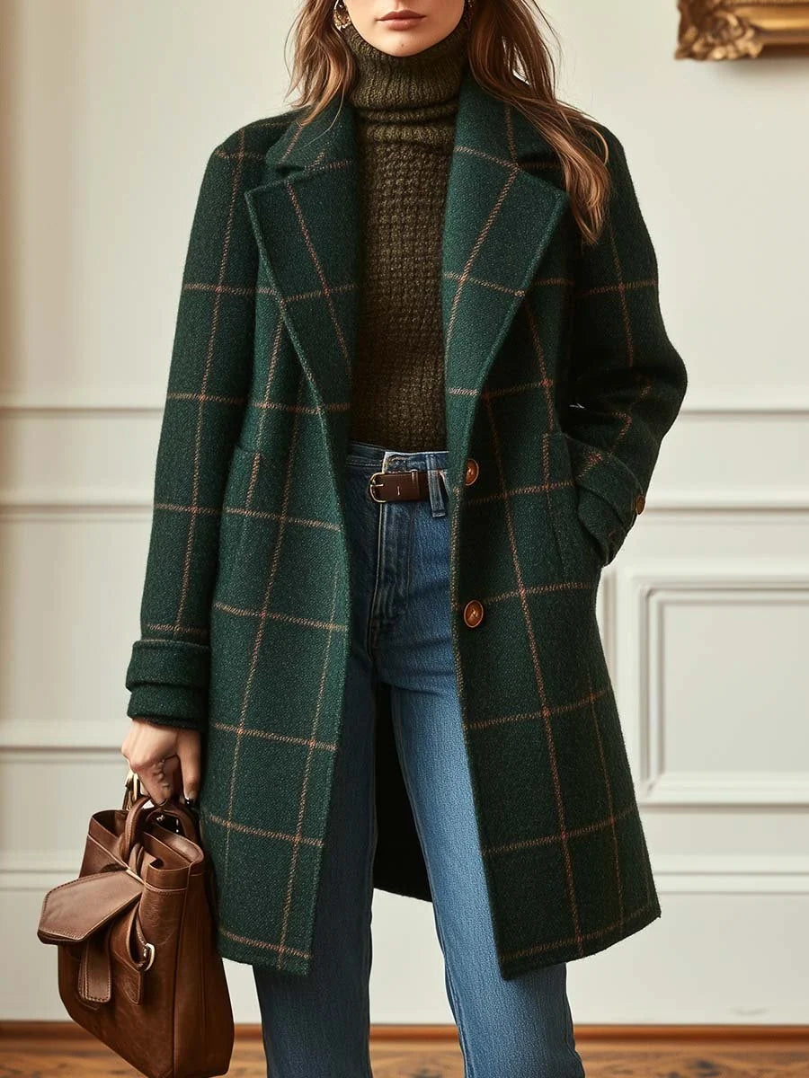 BEATRICE | CLASSIC PLAID LONGLINE COAT