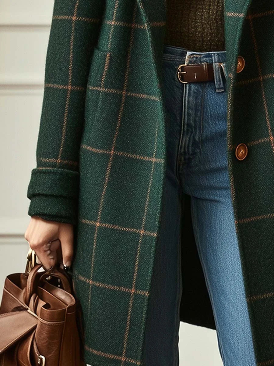 BEATRICE | CLASSIC PLAID LONGLINE COAT
