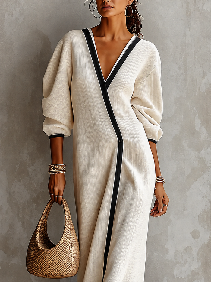 ZELIE | IVORY WRAP MAXI DRESS