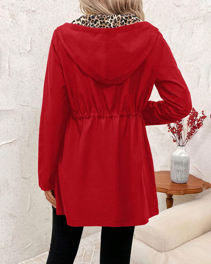 LEA | REVERSIBLE LEOPARD HOODED COAT