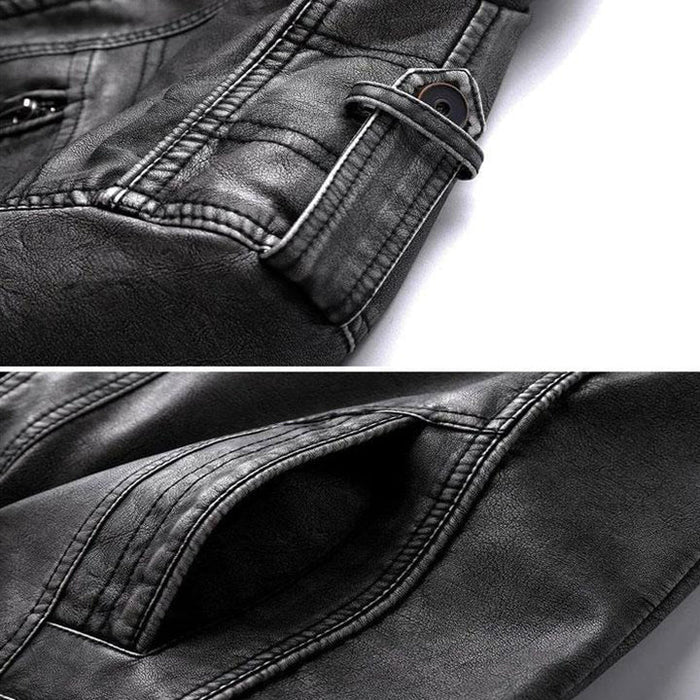 Lacroix™ | Faded Leather Jacket with Hood
