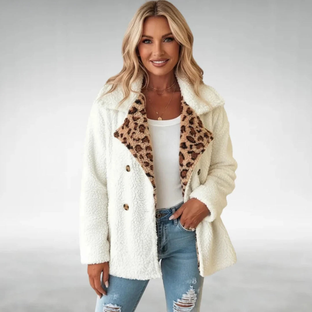 LORI | LEOPARD-LAPEL TEDDY COAT