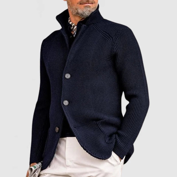 WHITMAN | STAND-COLLAR KNIT CARDIGAN