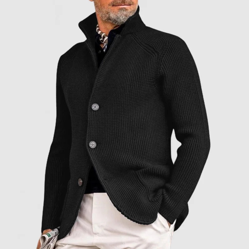WHITMAN | STAND-COLLAR KNIT CARDIGAN