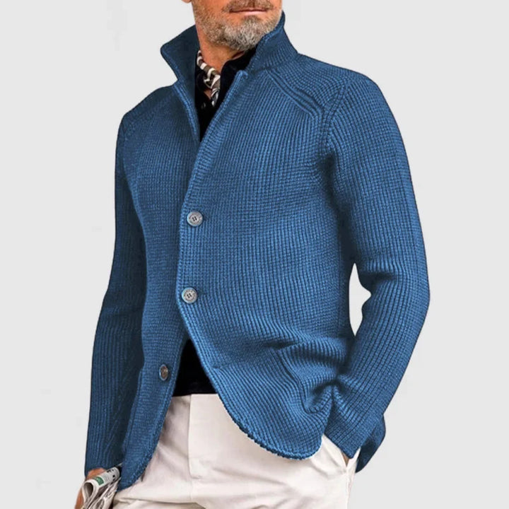 WHITMAN | STAND-COLLAR KNIT CARDIGAN