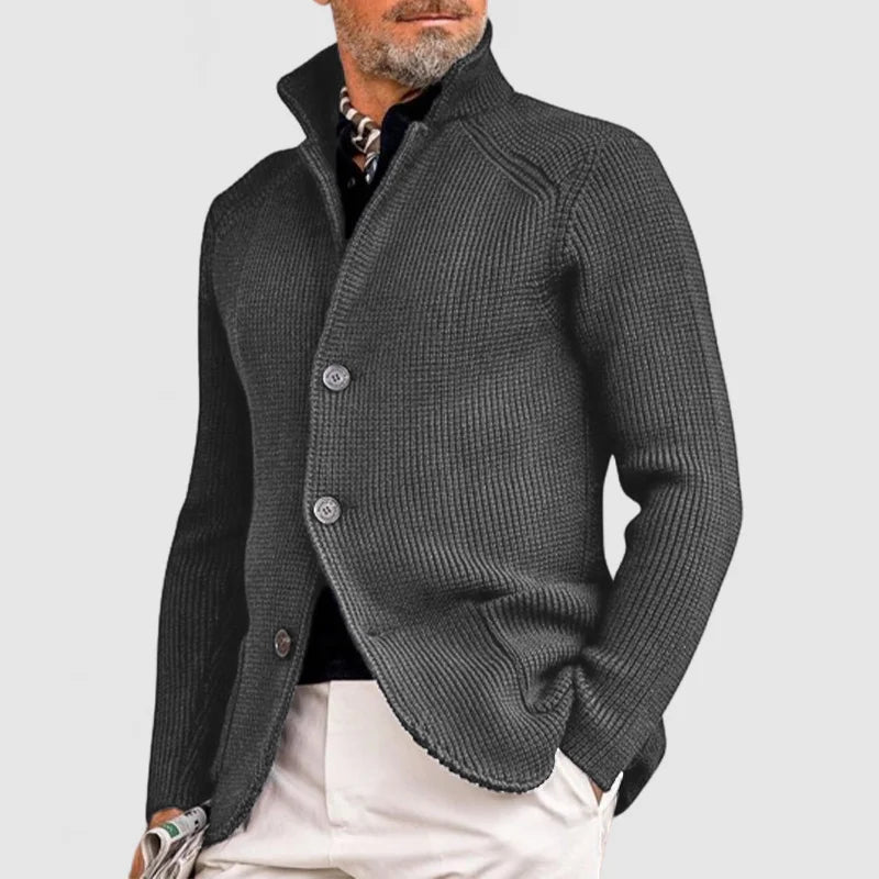 WHITMAN | STAND-COLLAR KNIT CARDIGAN