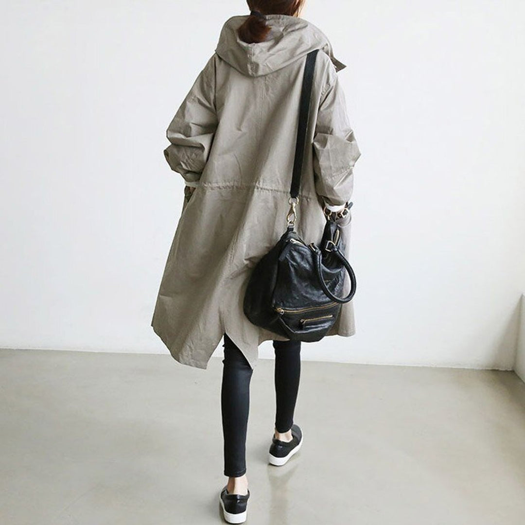MAISIE | OVERSIZED HOODED BUTTON-FRONT COAT