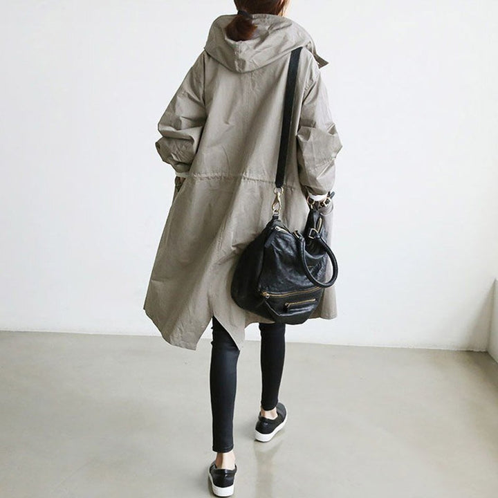 MAISIE | OVERSIZED HOODED BUTTON-FRONT COAT