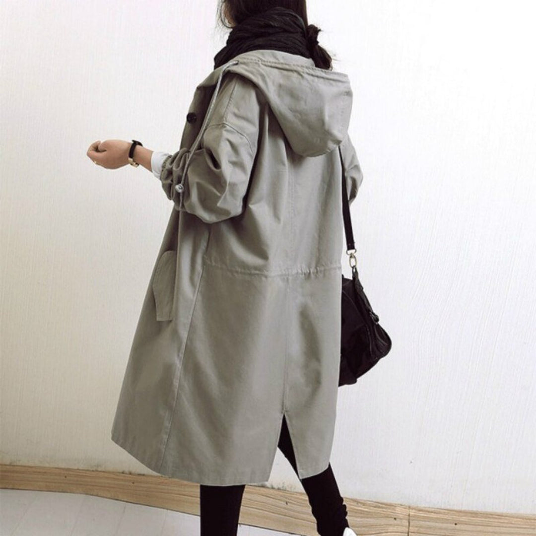 MAISIE | OVERSIZED HOODED BUTTON-FRONT COAT