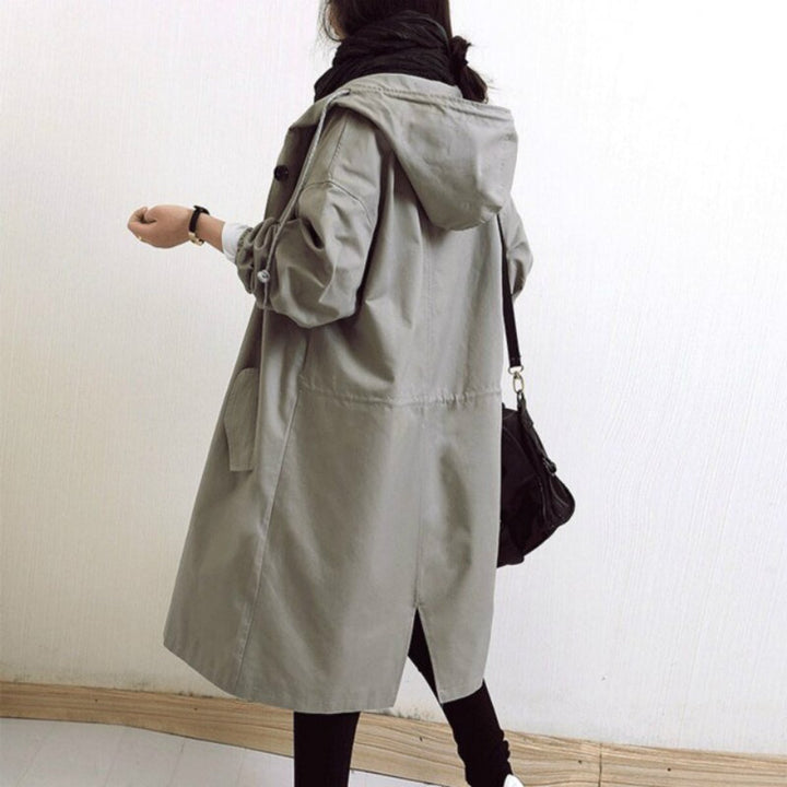 MAISIE | OVERSIZED HOODED BUTTON-FRONT COAT
