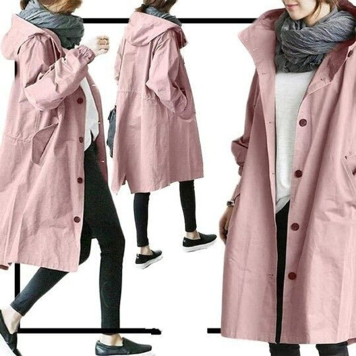 MAISIE | OVERSIZED HOODED BUTTON-FRONT COAT