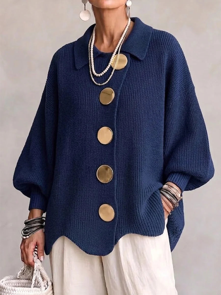 ISADORA | OVERSIZED COLLARED CHUNKY KNIT CARDIGAN